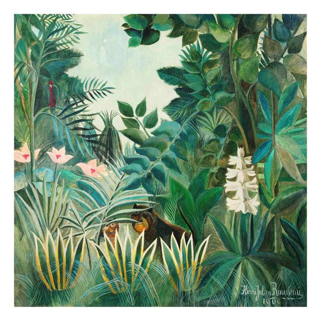 Glass prints flower Henri Rousseau - The Equatorial Jungle