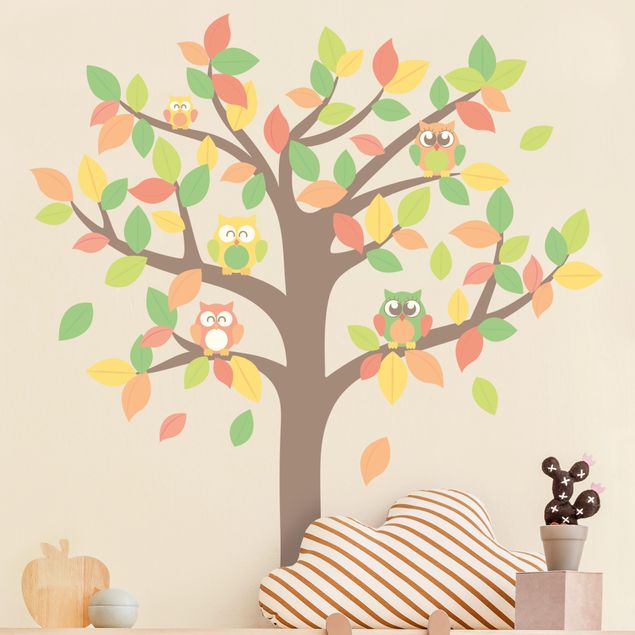 Woodland tree wall stickers Autumnal owl tree