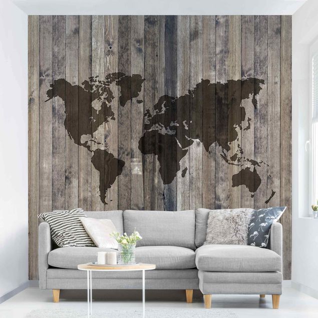 Kitchen Wood World Map