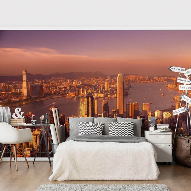 Modern wallpaper designs Hong Kong Sunset
