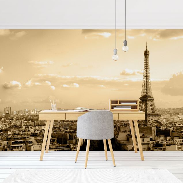Wallpapers gold and silver I love Paris