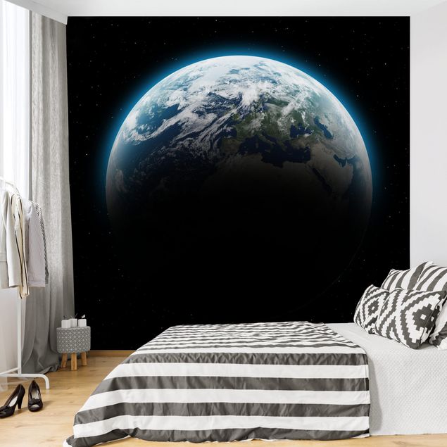 Contemporary wallpaper Illuminated Planet Earth