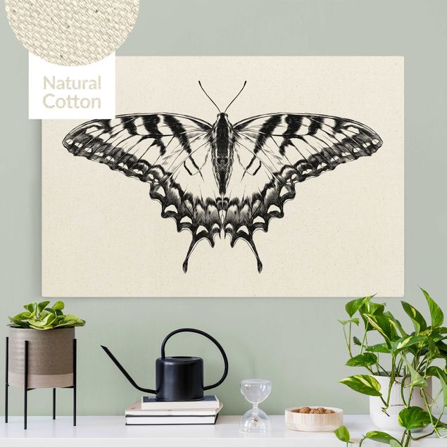 Tiger art print Illustration Flying Tiger Swallowtail Black