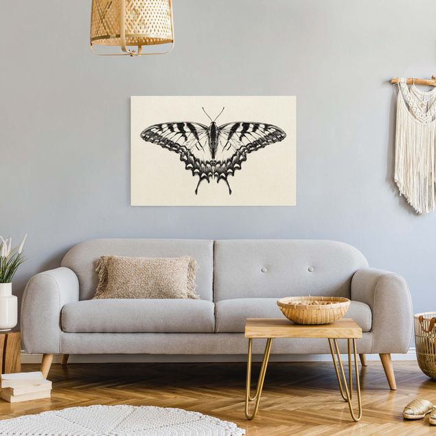 Tiger canvas wall art Illustration Flying Tiger Swallowtail Black