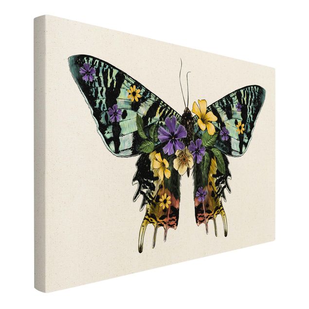 Prints multicoloured Illustration Floral Madagascan Butterfly