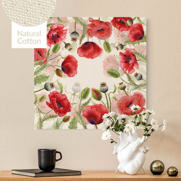 Poppies wall art Illustrated Poppies