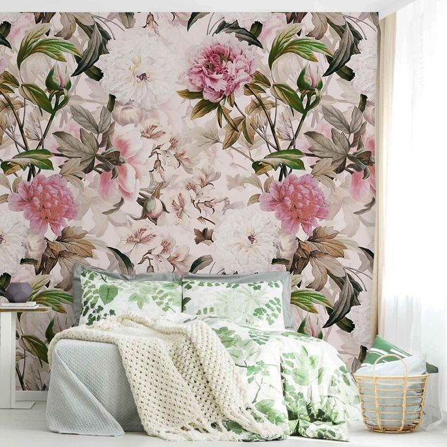 Wallpapers flower Illustrated Peonies In Light Pink