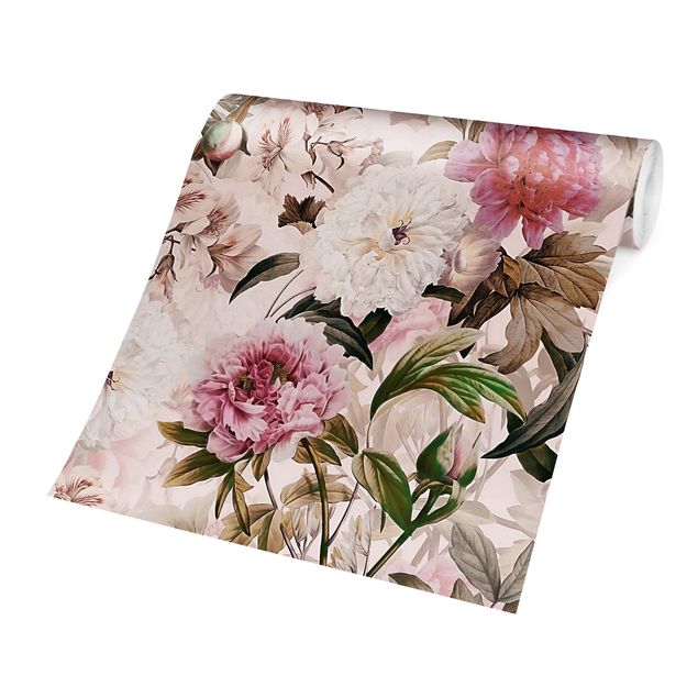 Wallpapers pink Illustrated Peonies In Light Pink