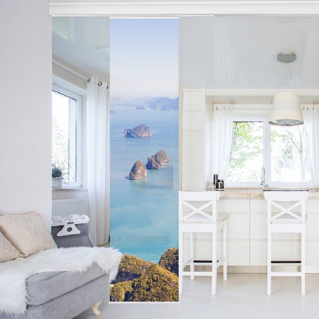 Sliding panel curtains landscape Island In The Ocean