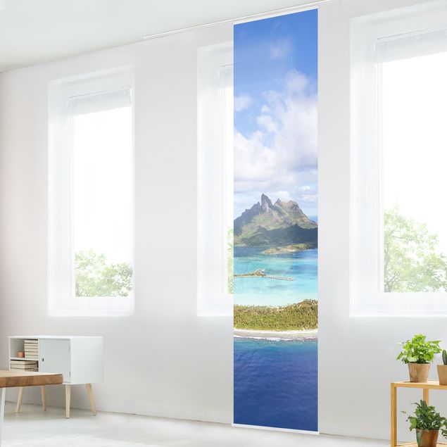 Sliding panel curtains landscape Island Paradise