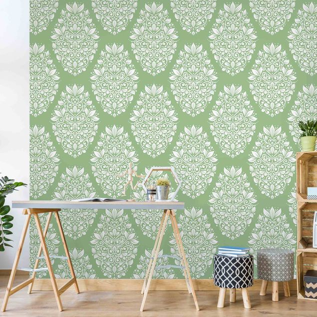 Wallpapers patterns Art Nouveau Pattern On Green