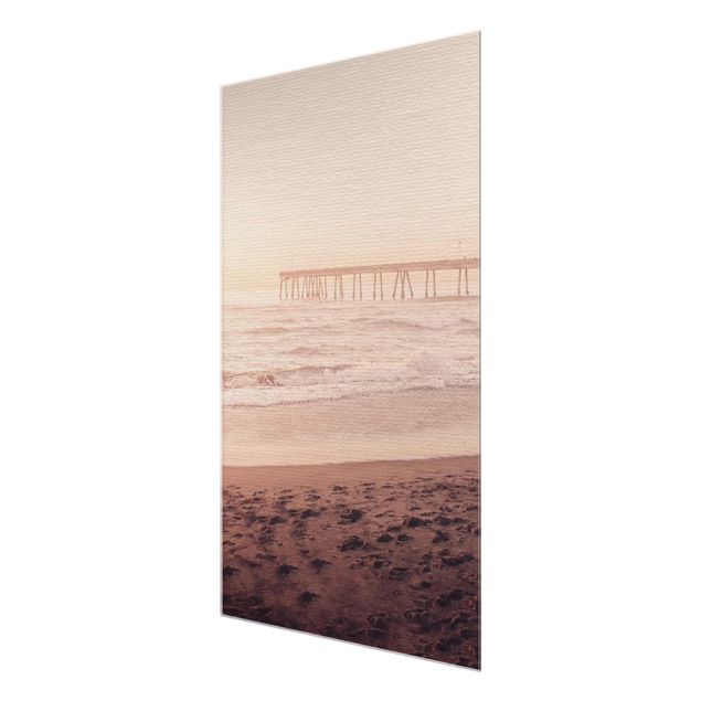 Glass prints beach California Crescent Shaped Shore