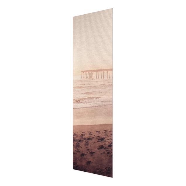 Glass prints beach California Crescent Shaped Shore