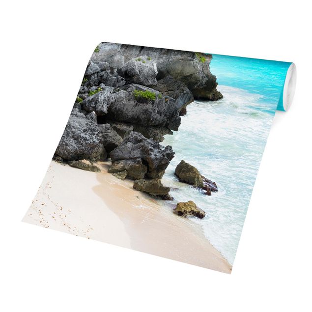 Wallpaper sea Caribbean Coast Tulum Ruins