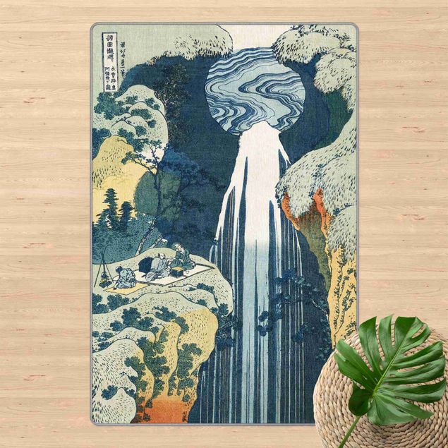 Modern rugs Katsushika Hokusai – The Waterfall Of Amida