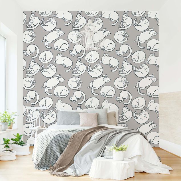 Wallpapers animals Cat Pattern In Grey