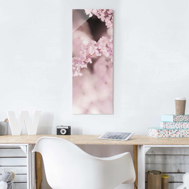 Floral canvas Cherry Blossoms In Purple Light
