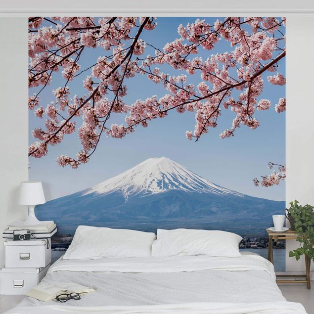 Wallpapers mountain Cherry Blossoms With Mt. Fuji