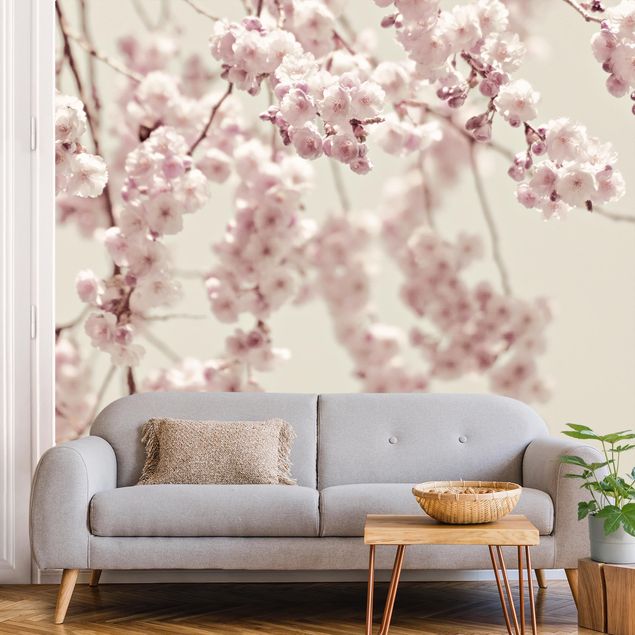 Floral wallpaper Dancing Cherry Blossoms