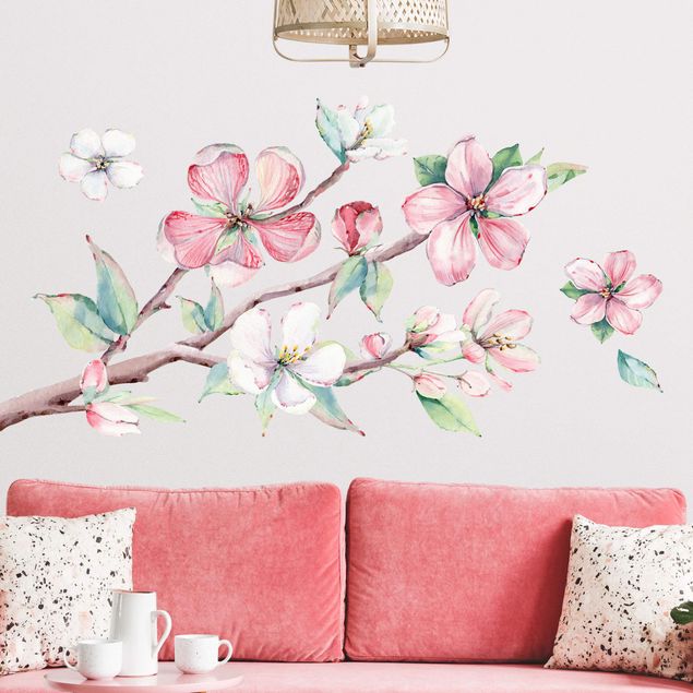 Tree wall art stickers Cherry blossom branch watercolor