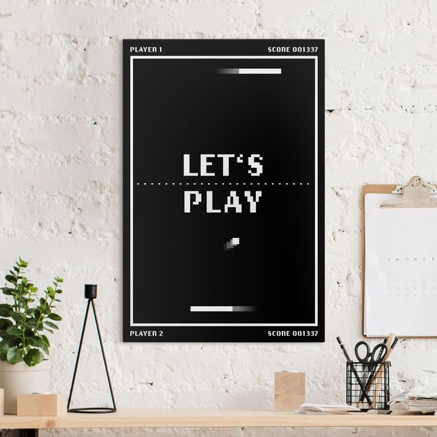 Wall art black and white Classical Video Game In Black And White Let's Play