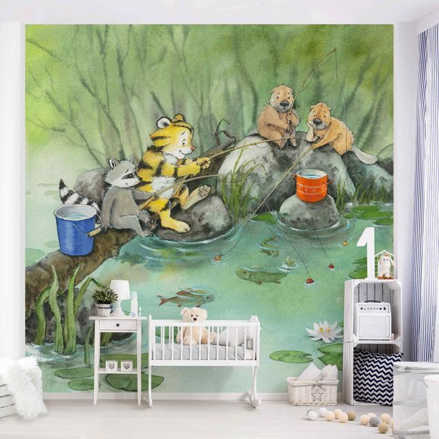 Modern wallpaper designs Little Tiger - Fishing
