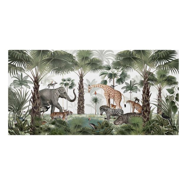 Landscape canvas prints Kingdom of the jungle animals