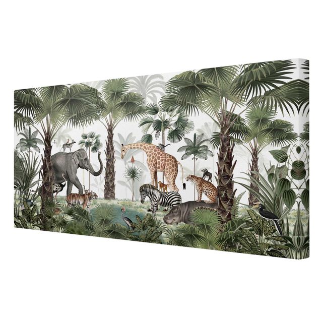 Giraffe canvas wall art Kingdom of the jungle animals