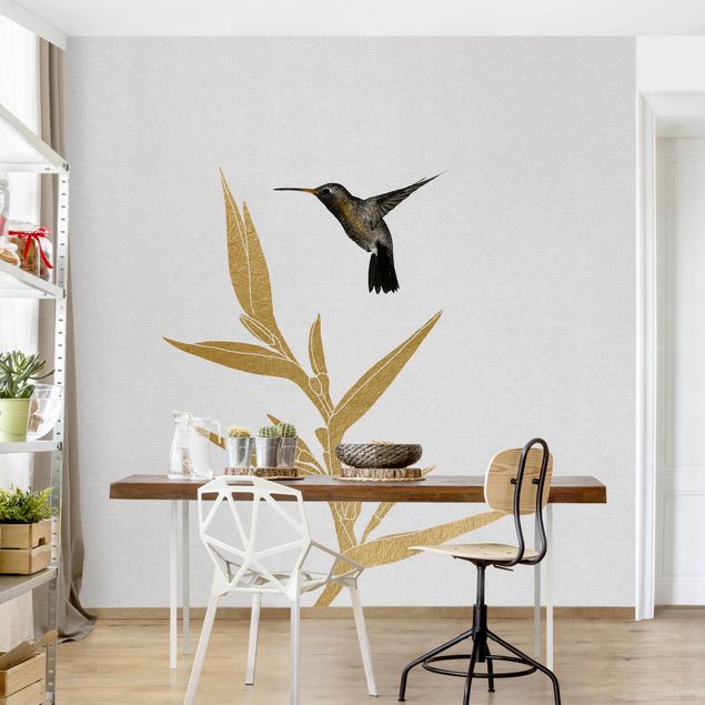 Wallpapers birds Hummingbird And Tropical Golden Blossom II