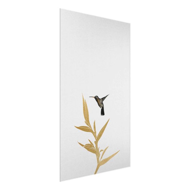 Prints animals Hummingbird And Tropical Golden Blossom II