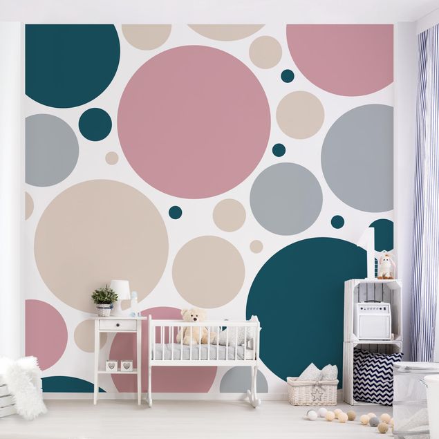 Contemporary wallpaper Composition Of Small And Big Circles