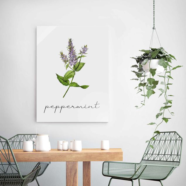 Floral canvas Herbs Illustration Pepper Mint