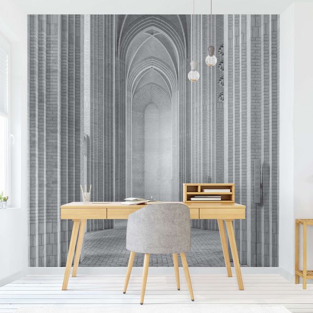 Black and white aesthetic wallpaper The Cloister In Grundtvig's Church