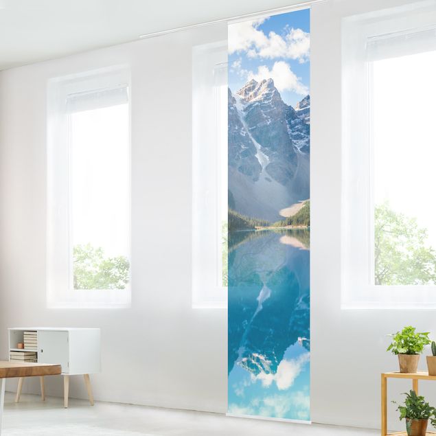 Sliding panel curtains landscape Crystal Clear Mountain Lake