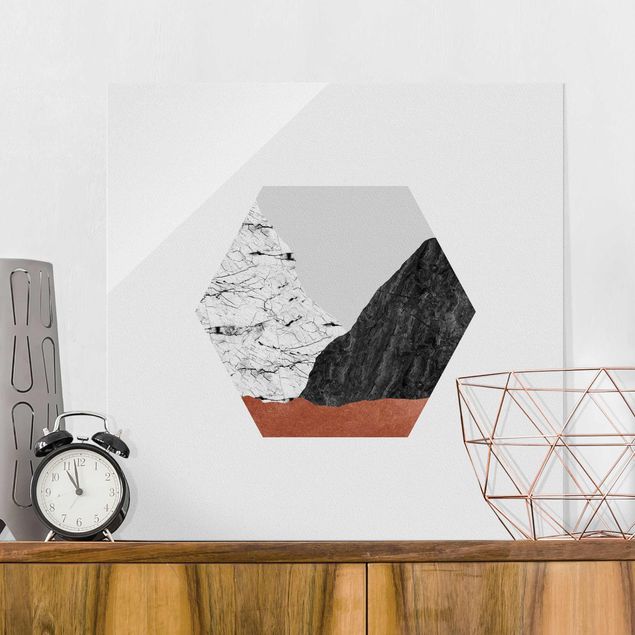 Glass prints mountain Copper Mountains Hexagonal Geometry