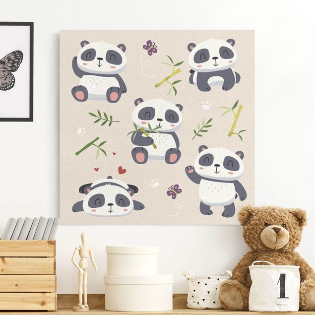 Panda art print Cuddly Pandas
