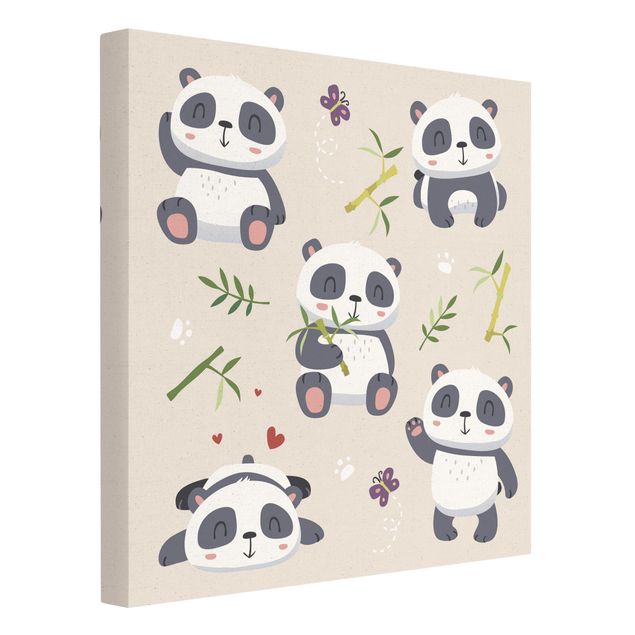 Canvas wall art Cuddly Pandas