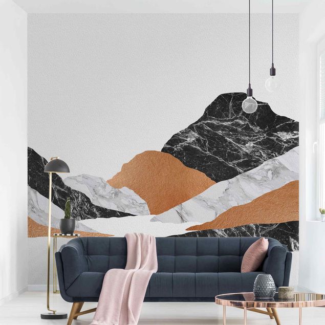 Modern wallpaper designs Landscape In Marble And Copper II