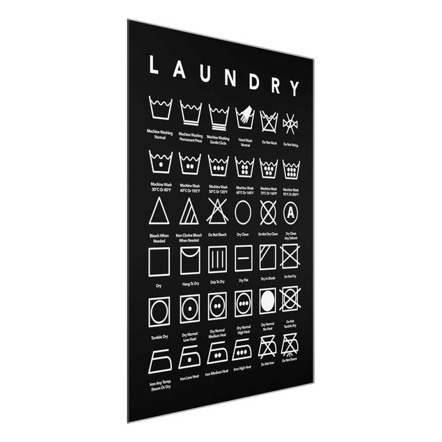 Framed quotes Laundry Symbols Black And White