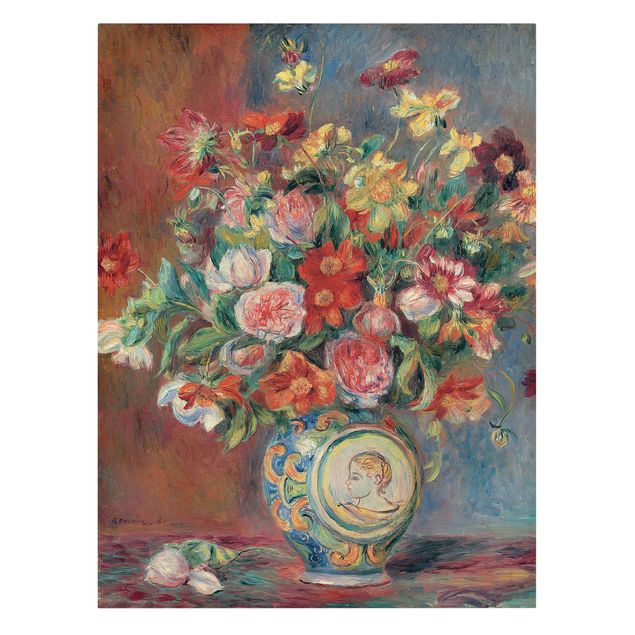 Canvas prints art print Auguste Renoir - Flower vase