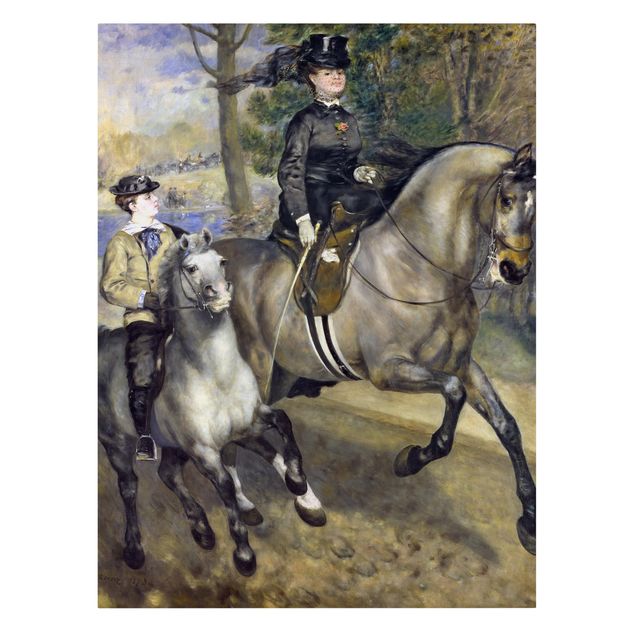 Dog canvas Auguste Renoir - Riding in the Bois de Boulogne