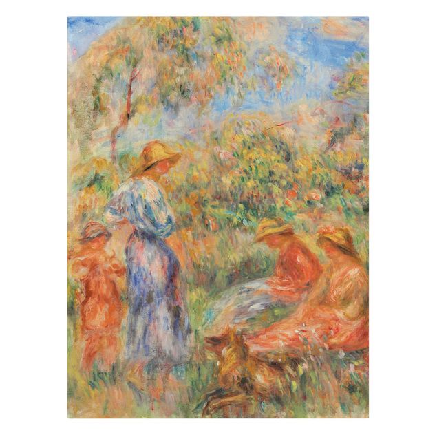 Art prints Auguste Renoir - Three Women and Child in a Landscape