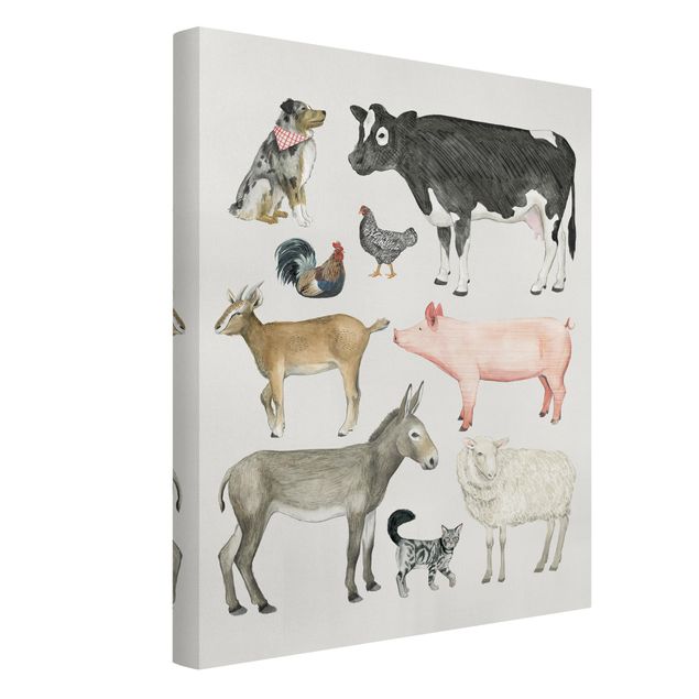 Prints nursery Farm Animal Family I