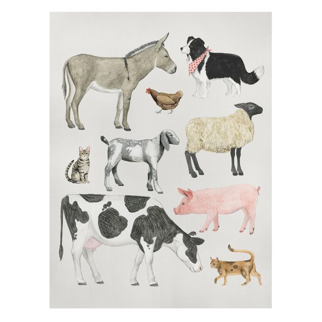 Family canvas art Farm Animal Family II