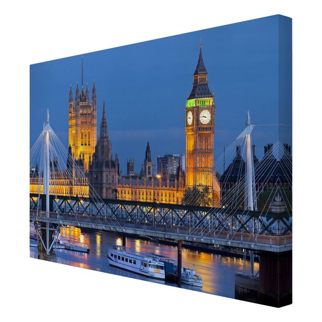 Canvas prints architecture Big Ben And Westminster Palace In London At Night