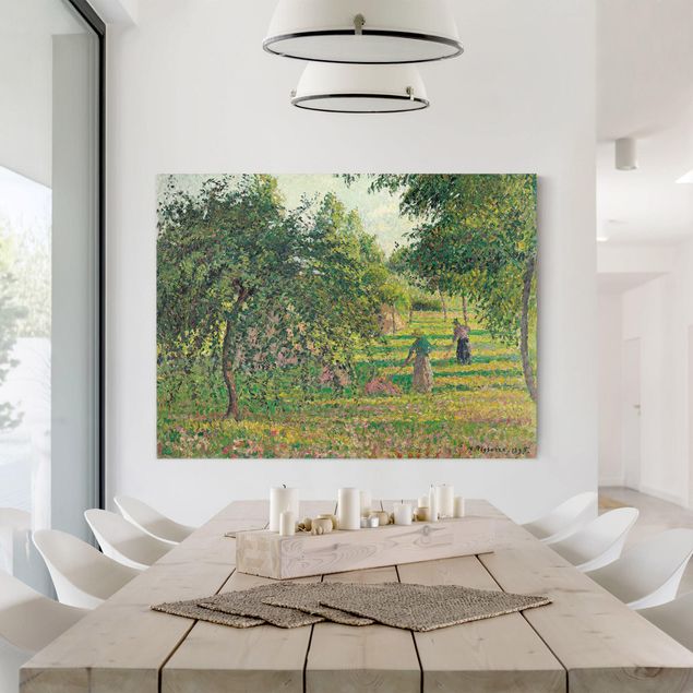 Pointillism art Camille Pissarro - Apple Trees And Tedders, Eragny