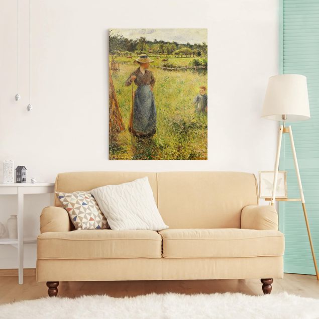 Pointillism art Camille Pissarro - The Haymaker