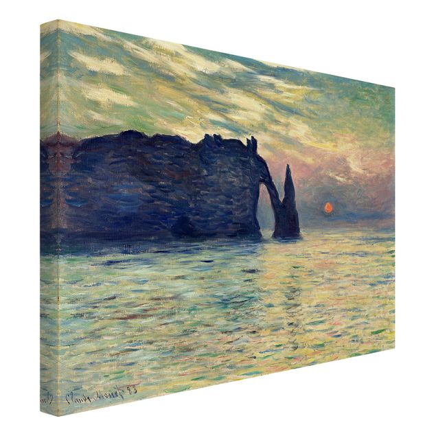 Landscape canvas prints Claude Monet - The Cliff, Étretat, Sunset