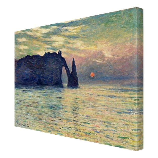 Beach canvas art Claude Monet - The Cliff, Étretat, Sunset