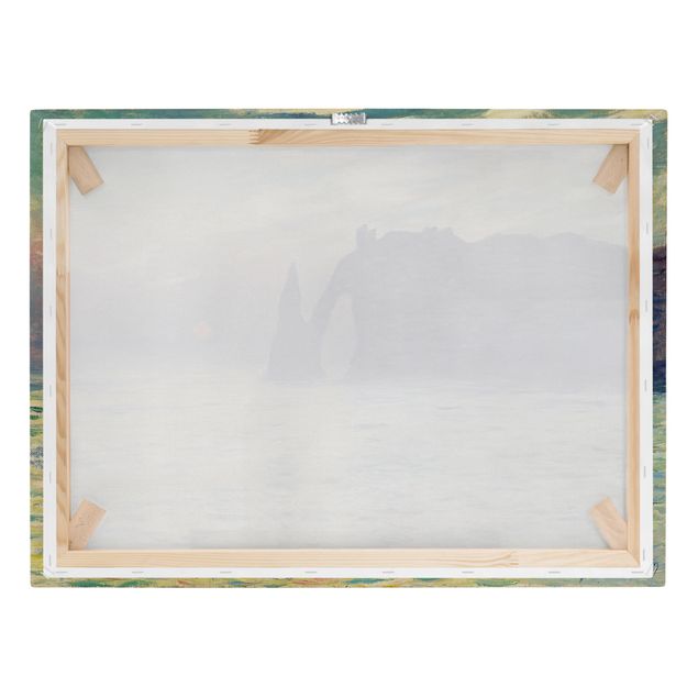 Canvas prints sea Claude Monet - The Cliff, Étretat, Sunset